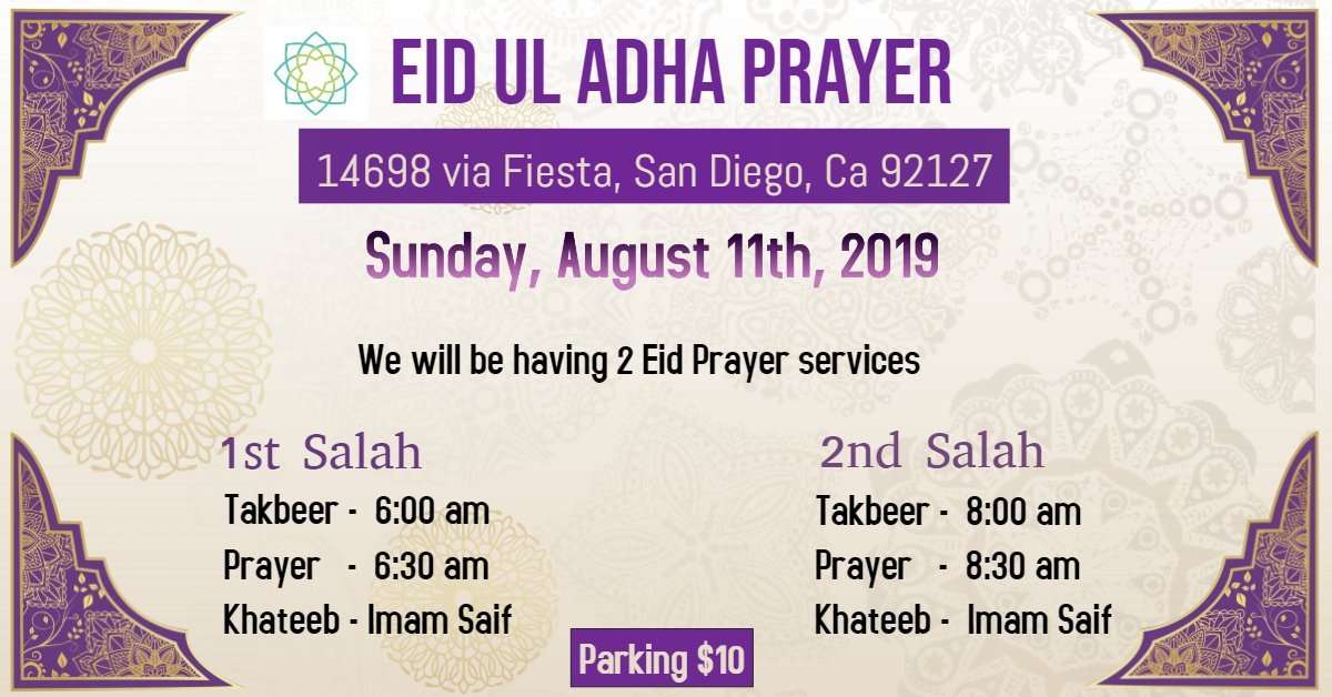 Eid Prayer Muslim Community Center of Greater San Diego